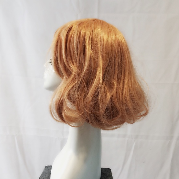 New Rose Gold bob wig with long bangs cosplay